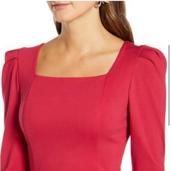 Rachel Parcell Square Neck Long Sleeve Ponte
Dress in Red Persia. Size S - Picture 3 of 16